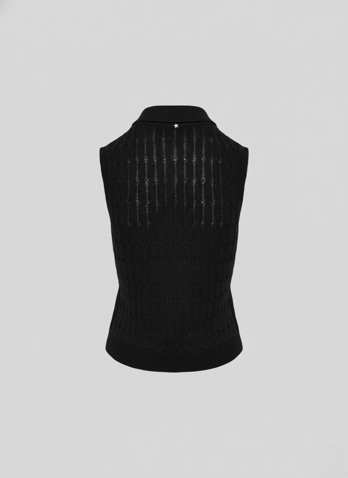 KNIT VISCOSE POLO WITH ICONIC FLAT BRAID