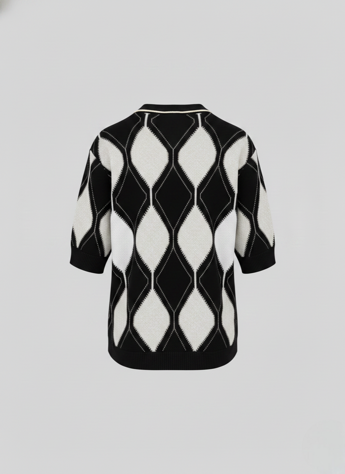 MAGLIA IN COTONE A ROMBI BICOLORE