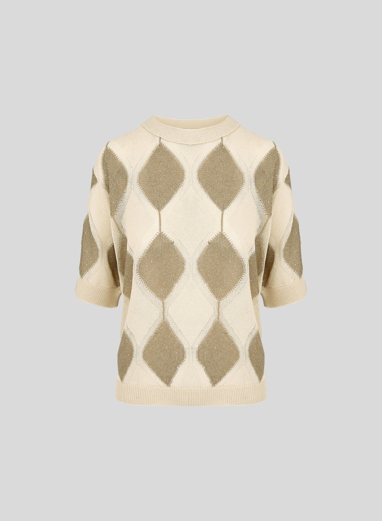MAGLIA IN COTONE A ROMBI BICOLORE