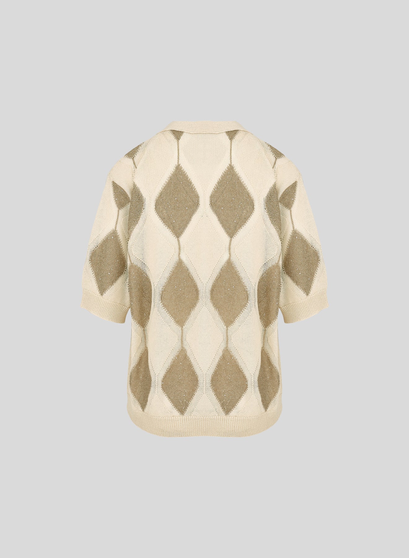 MAGLIA IN COTONE A ROMBI BICOLORE