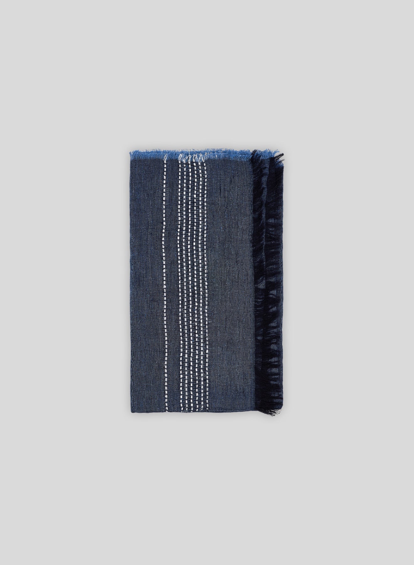 SUPER LIGHT MODAL AND LINEN SCARF WITH SASHIKO EMBROIDERY