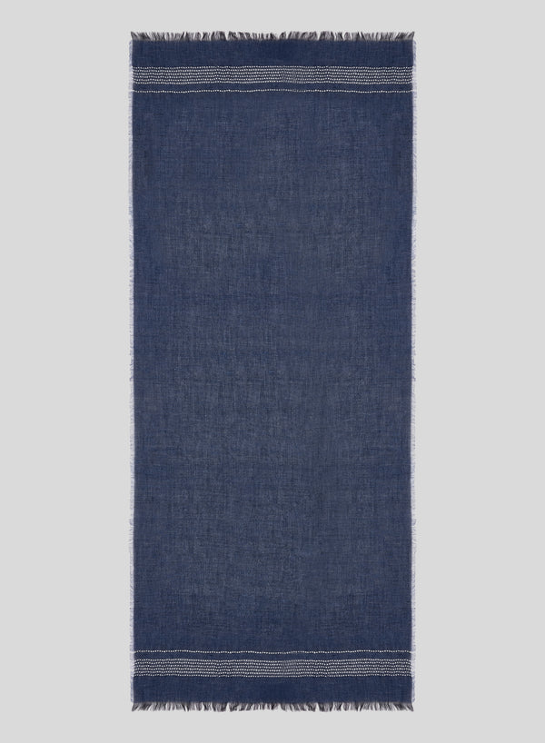 SCIARPA SUPER LEGGERA IN MODAL E LINO CON RICAMO SASHIKO