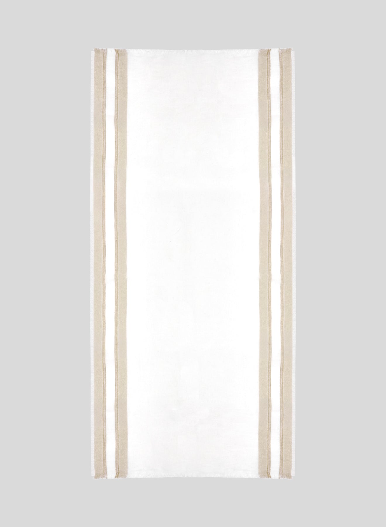 SUPER LIGHT LINEN BLEND SCARF WITH STRIPED PATTERN
