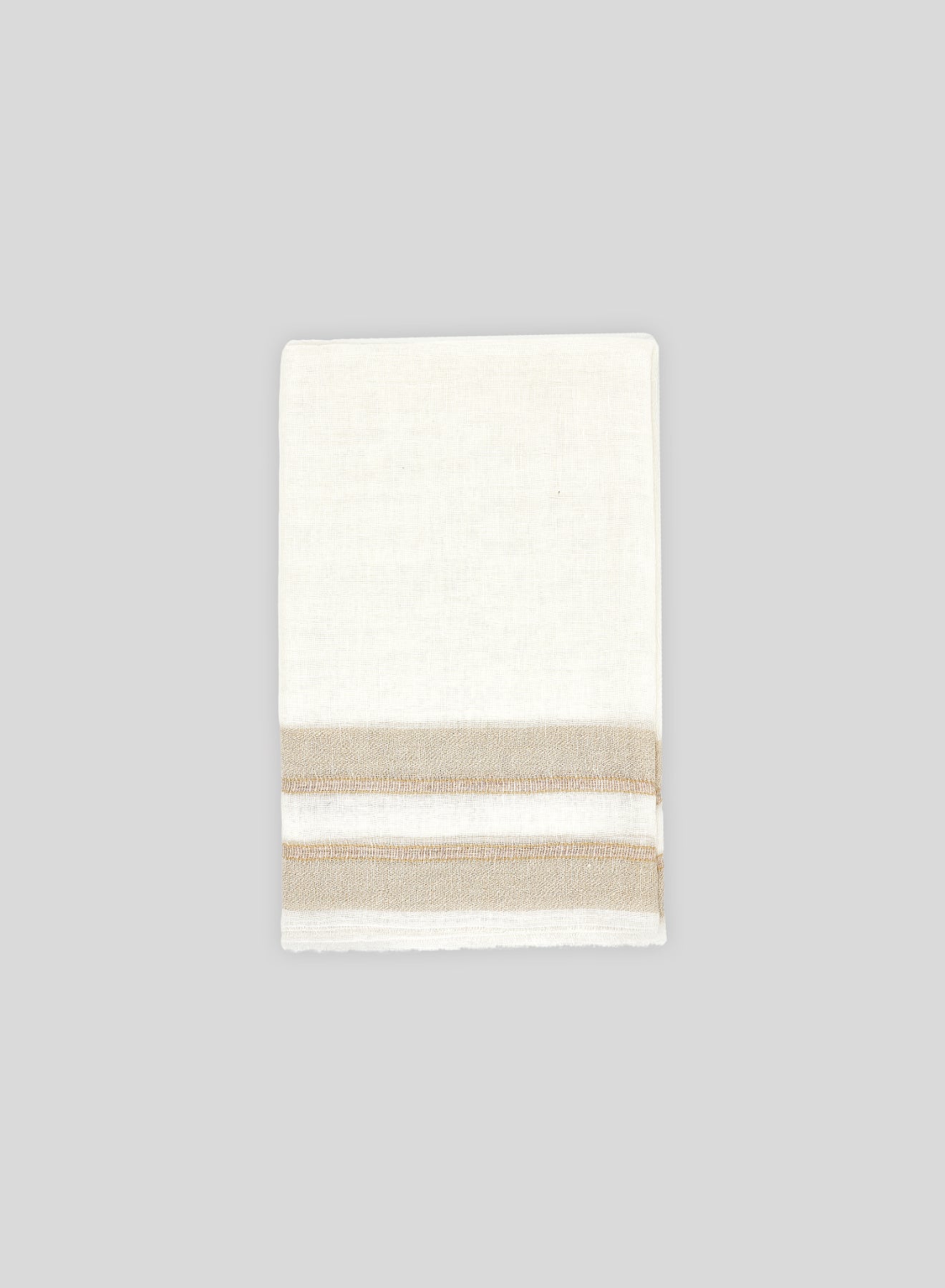 SUPER LIGHT LINEN BLEND SCARF WITH STRIPED PATTERN