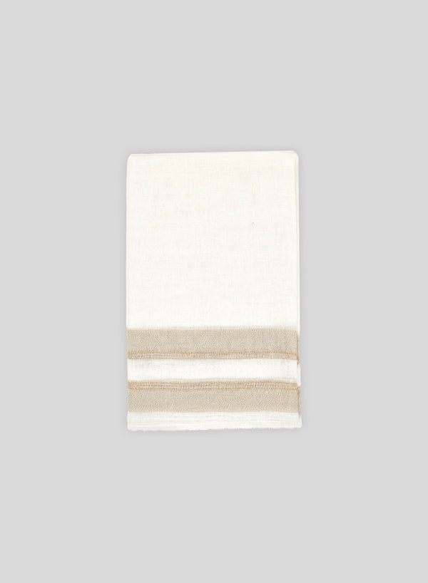 SUPER LIGHT LINEN BLEND SCARF WITH STRIPED PATTERN