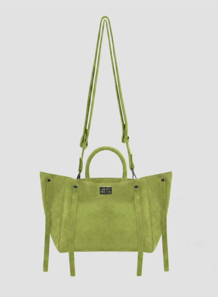 BORSA ICONICA A TRACOLLA GRANDE  IN CAMOSCIO