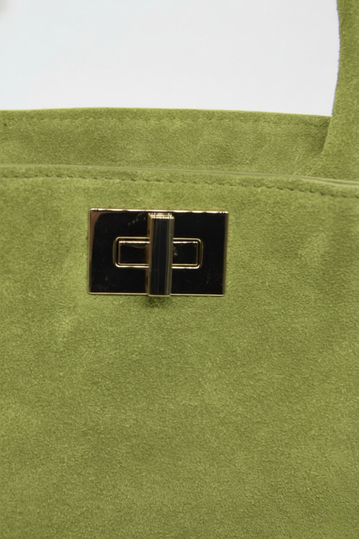 BORSA ICONICA A TRACOLLA GRANDE  IN CAMOSCIO