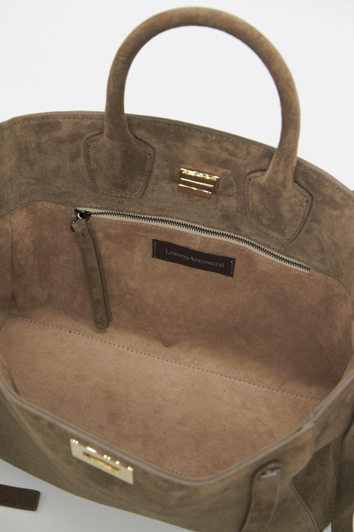 BORSA ICONICA A TRACOLLA GRANDE IN CAMOSCIO