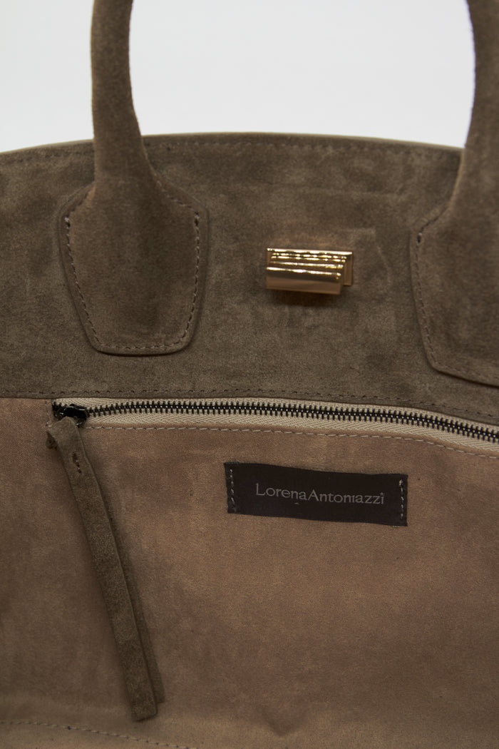 BORSA ICONICA A TRACOLLA GRANDE IN CAMOSCIO
