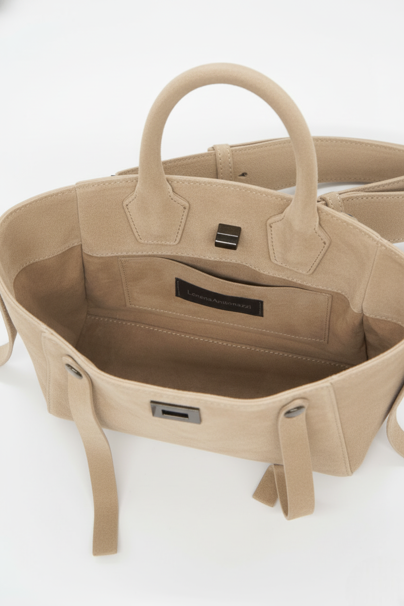 BORSA ICONICA A TRACOLLA MEDIA IN CAMOSCIO