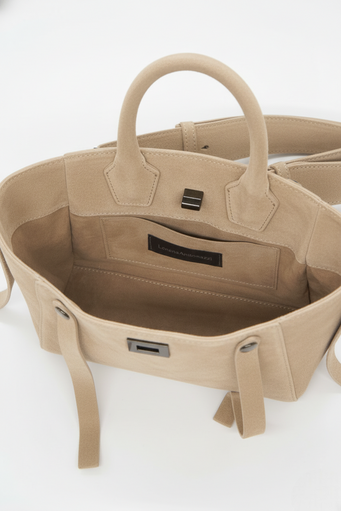 BORSA ICONICA A TRACOLLA MEDIA IN CAMOSCIO