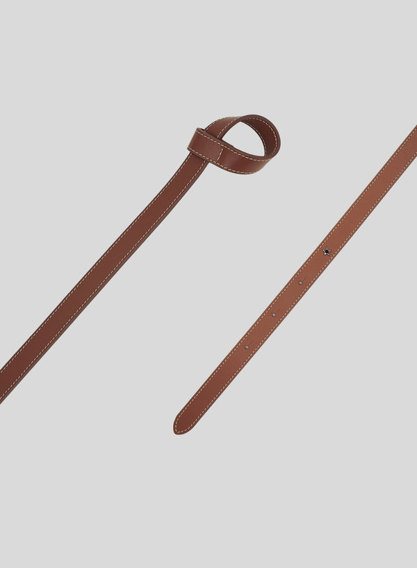 LEATHER BELT WITH HOOP CLOSURE