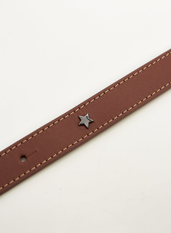 LEATHER BELT WITH HOOP CLOSURE