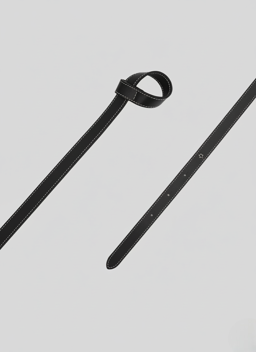 LEATHER BELT WITH HOOP CLOSURE