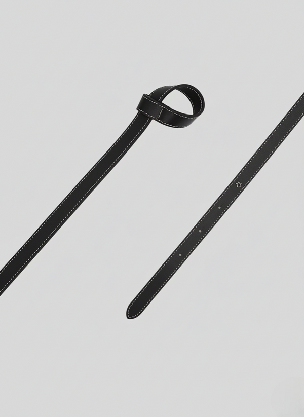 LEATHER BELT WITH HOOP CLOSURE