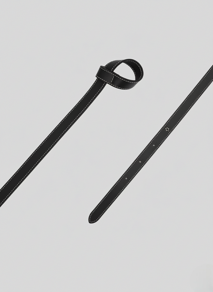 LEATHER BELT WITH HOOP CLOSURE