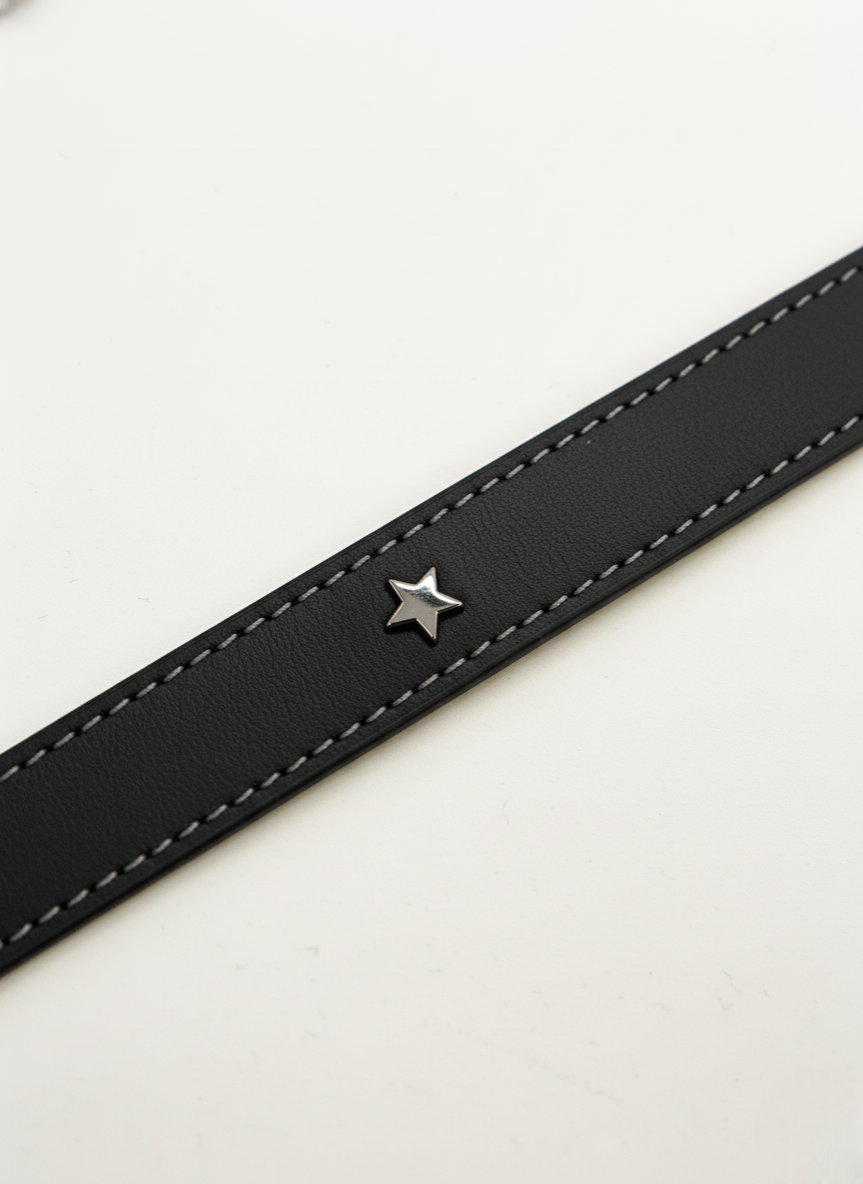 LEATHER BELT WITH HOOP CLOSURE