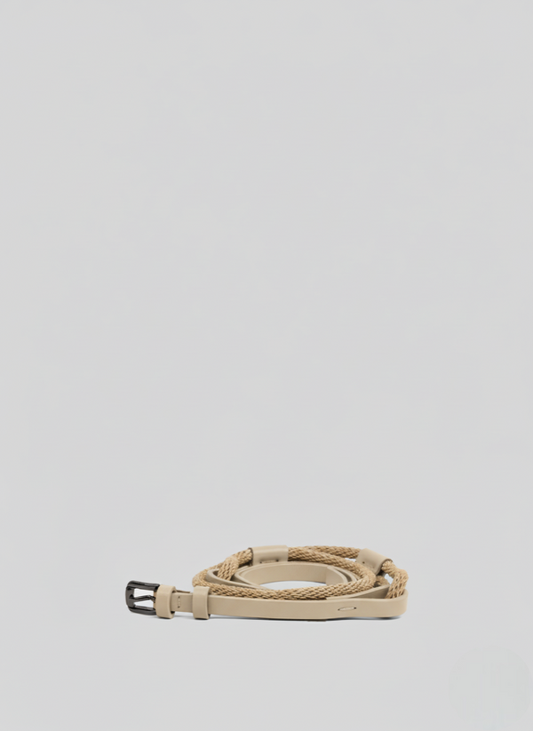 LEATHER AND ROPE BELT