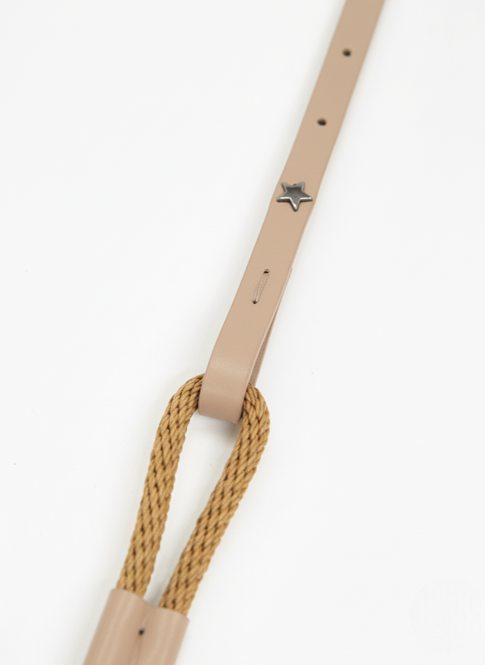 LEATHER AND ROPE BELT