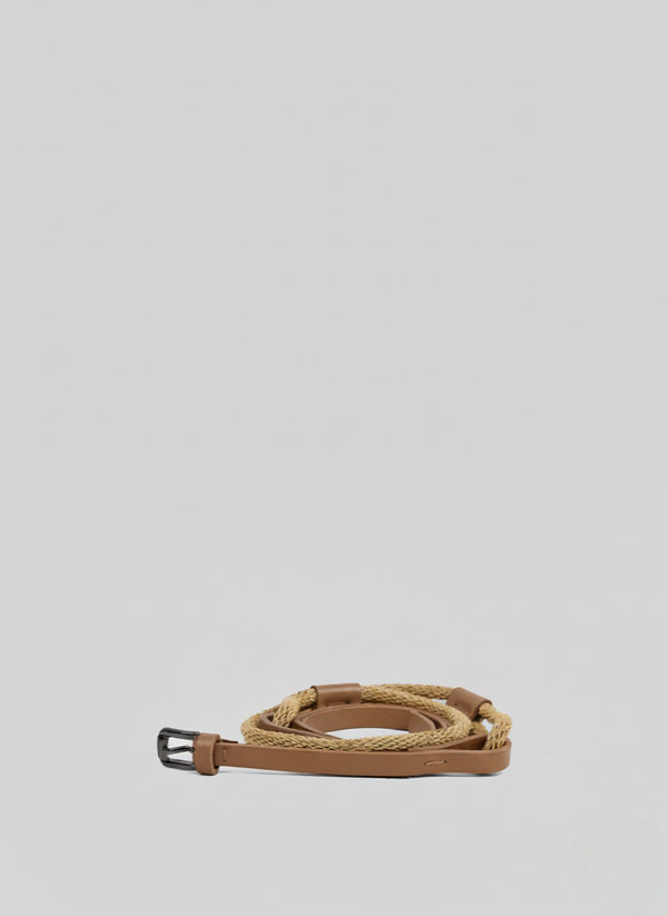 LEATHER AND ROPE BELT