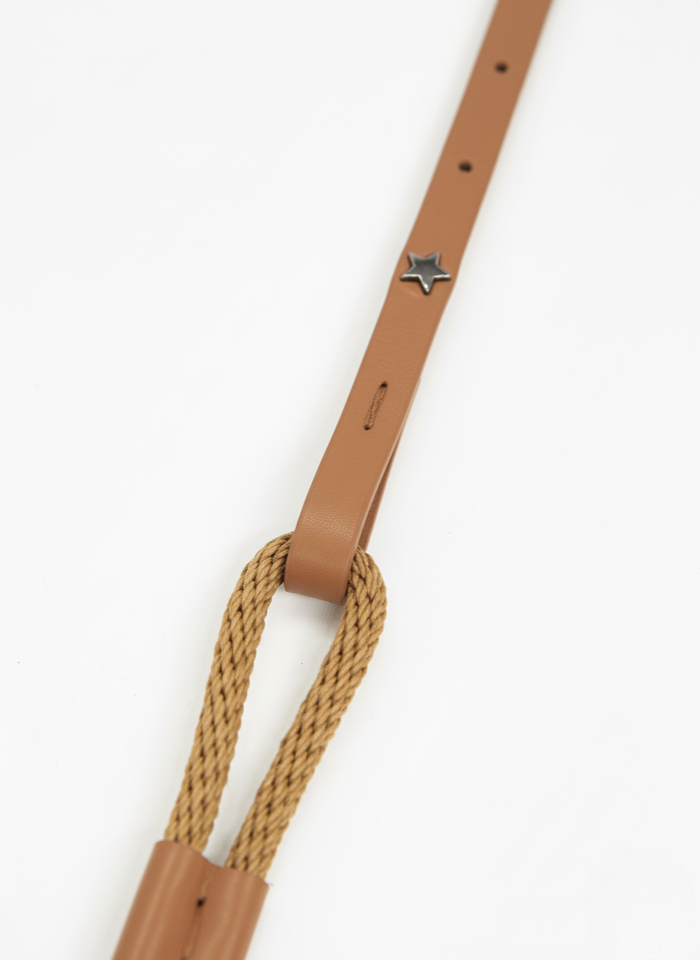 LEATHER AND ROPE BELT