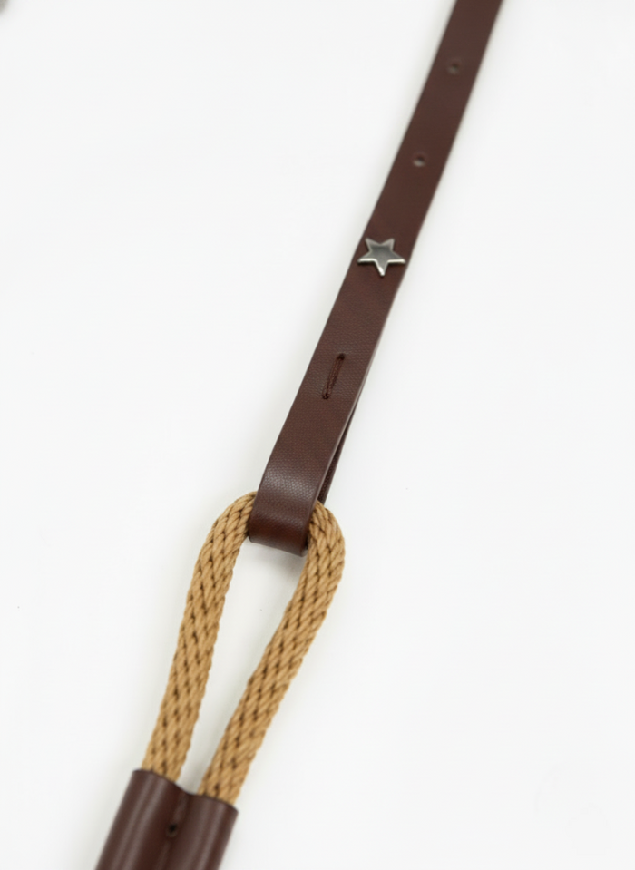CINTURA IN PELLE E CORDA