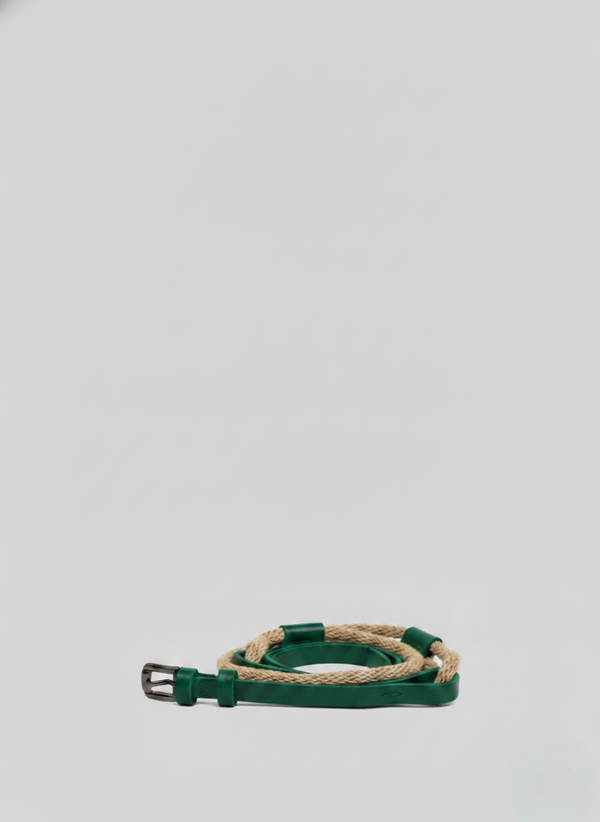LEATHER AND ROPE BELT