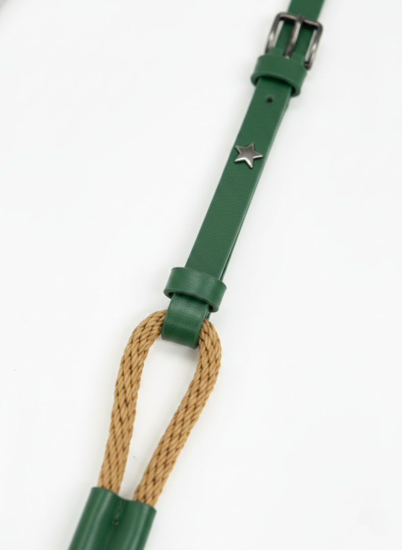 CINTURA IN PELLE E CORDA
