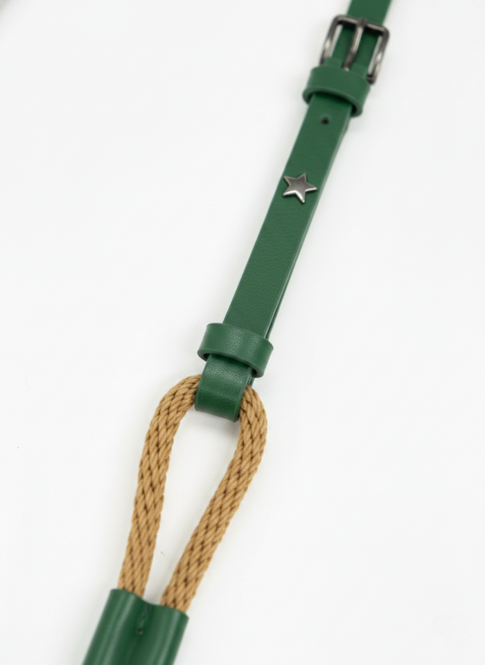CINTURA IN PELLE E CORDA