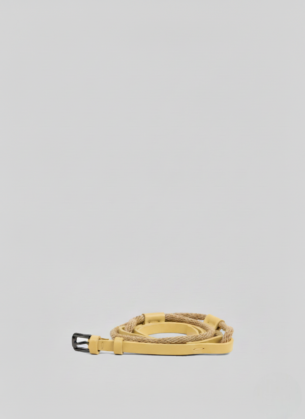 LEATHER AND ROPE BELT