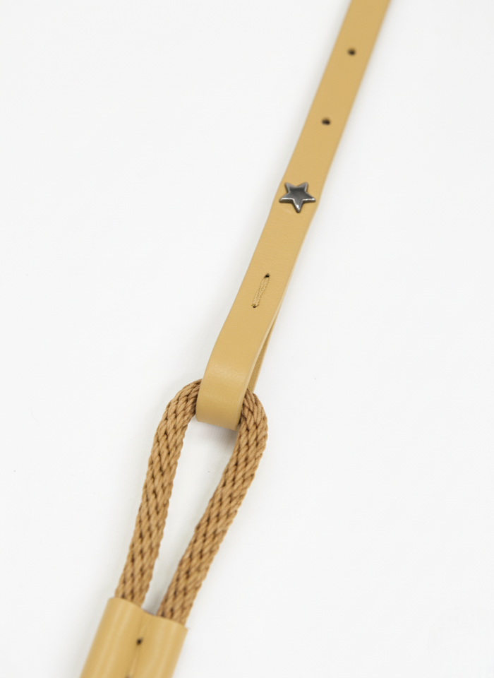 LEATHER AND ROPE BELT