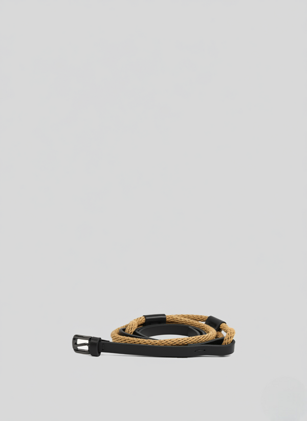 LEATHER AND ROPE BELT