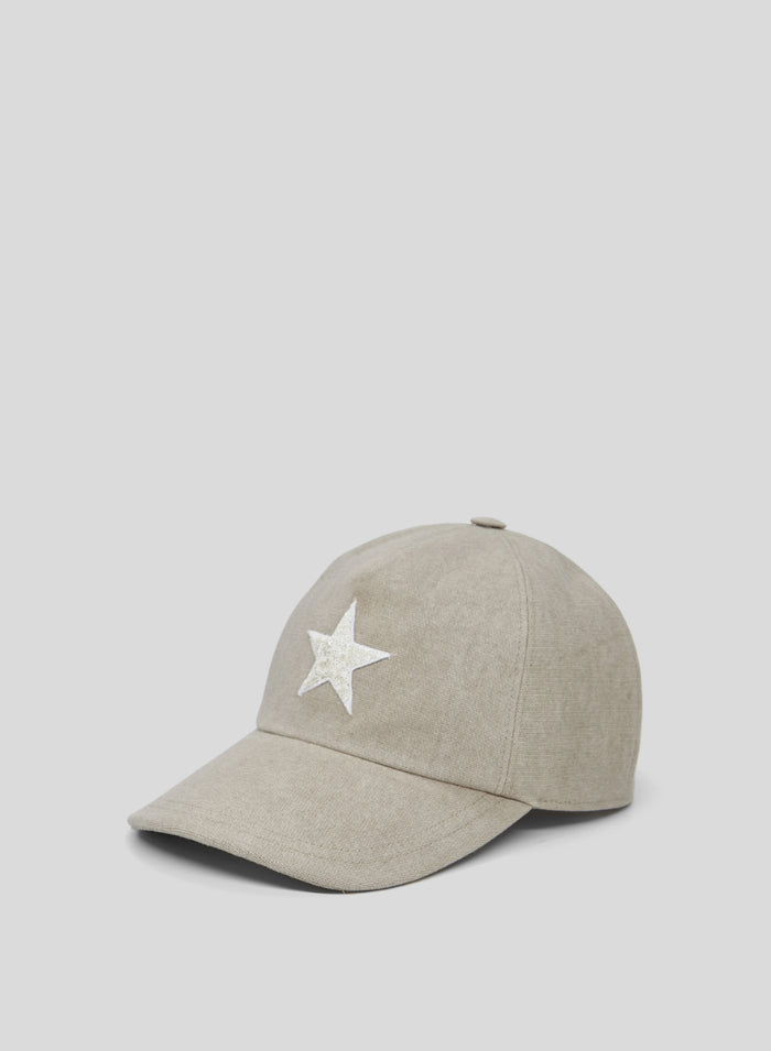 COTTON CANVAS BASEBALL CAP WITH SEQUIN EMBROIDERY