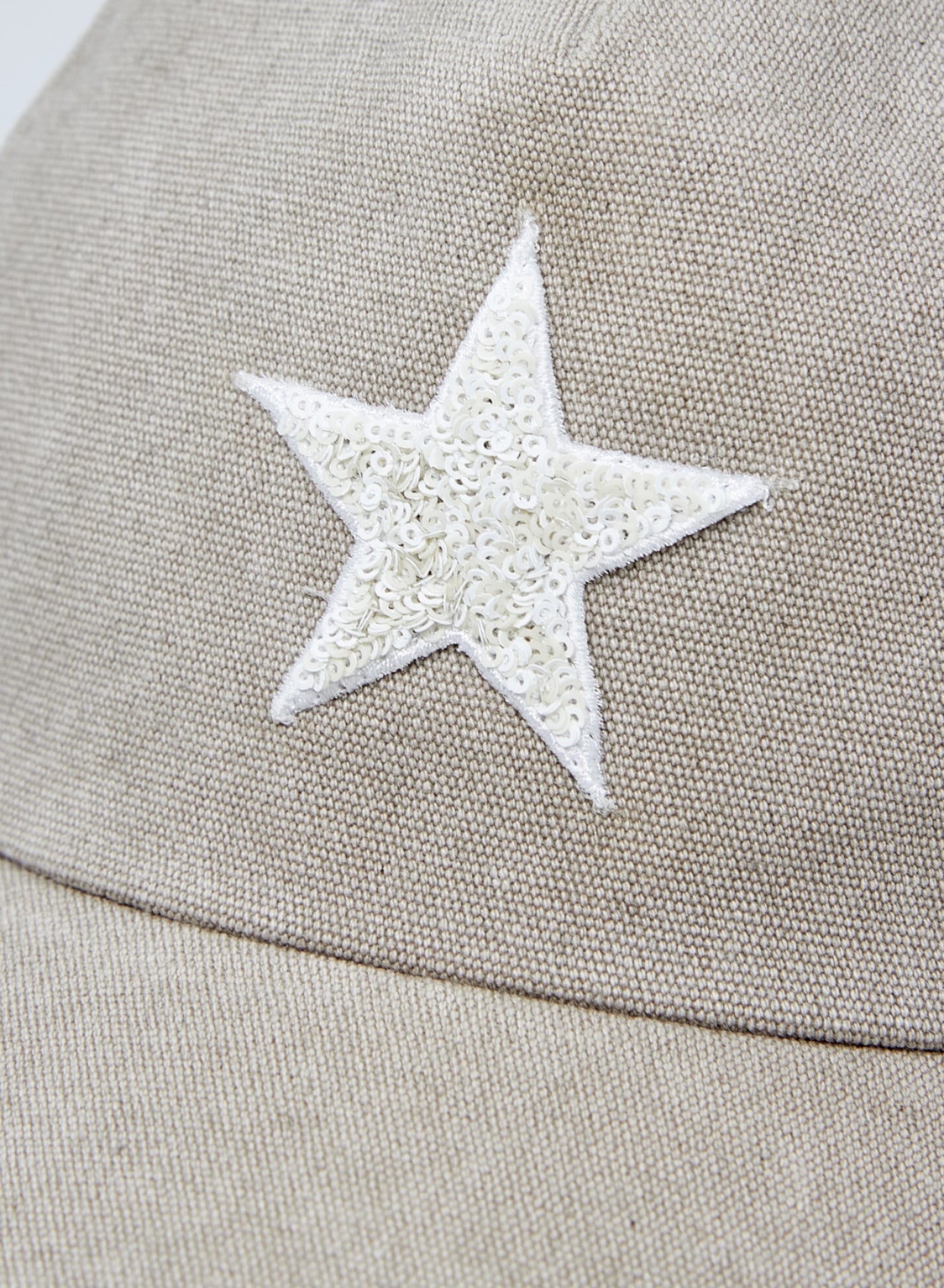 COTTON CANVAS BASEBALL CAP WITH SEQUIN EMBROIDERY