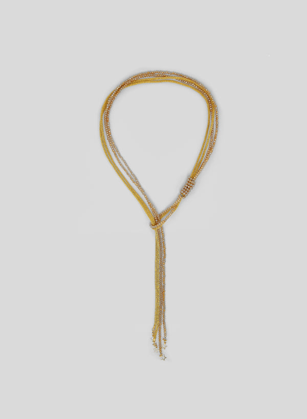 COLLANA IN VETRO E OTTONE