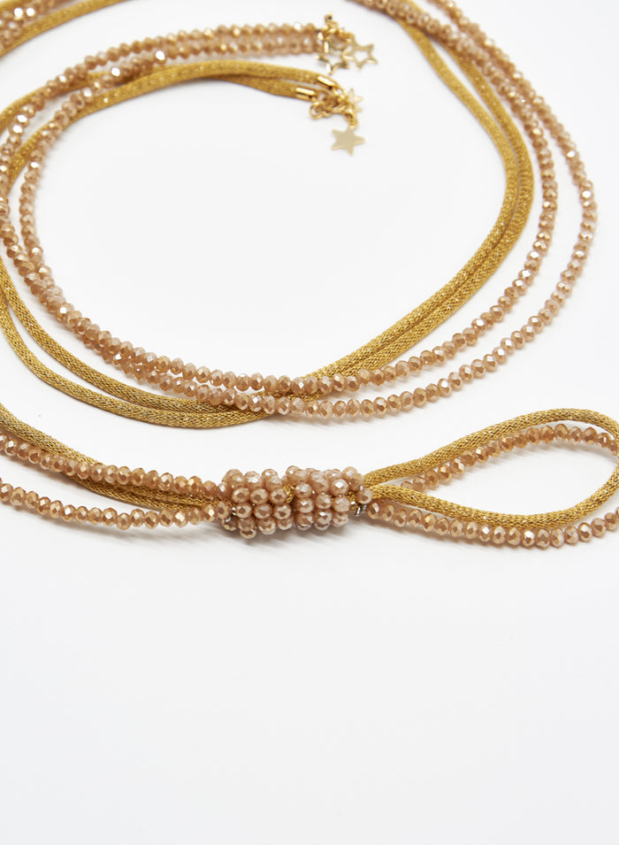 GLASS AND BRASS NECKLACE