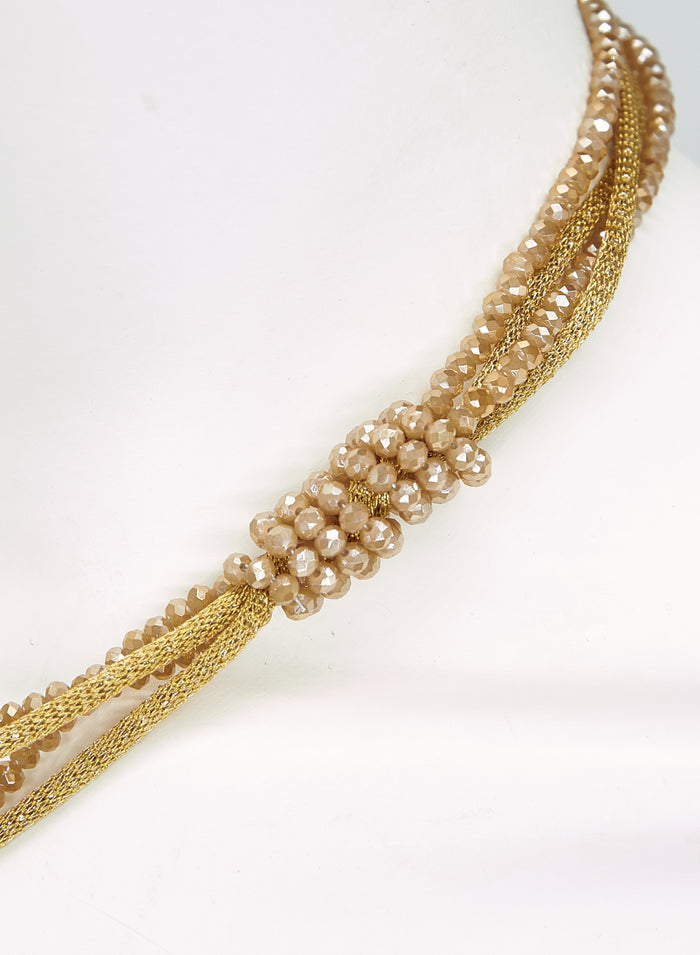 GLASS AND BRASS NECKLACE