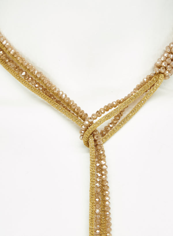 COLLANA IN VETRO E OTTONE