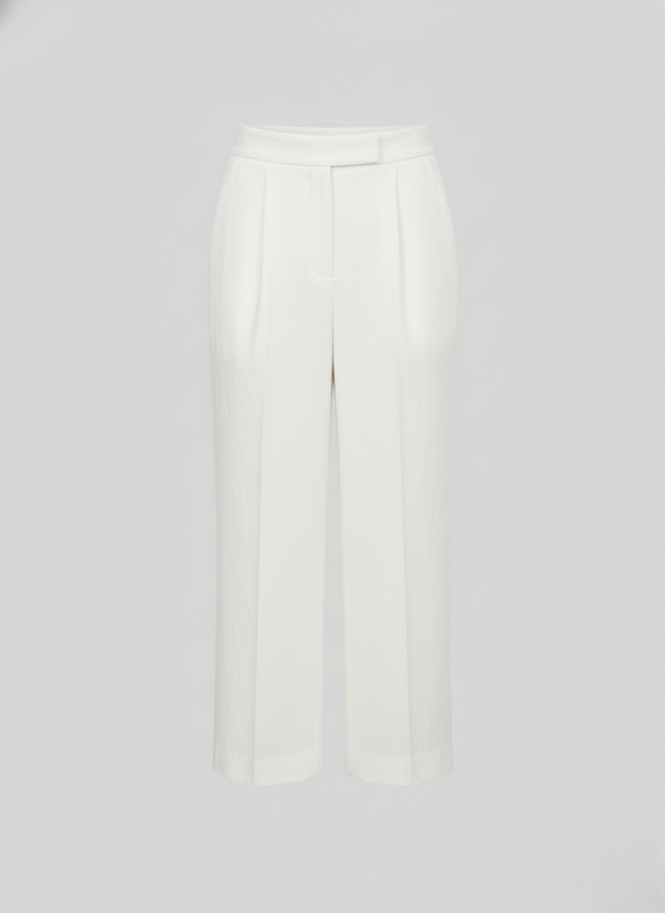 LINEN HERRINGBONE TAILORED TROUSERS