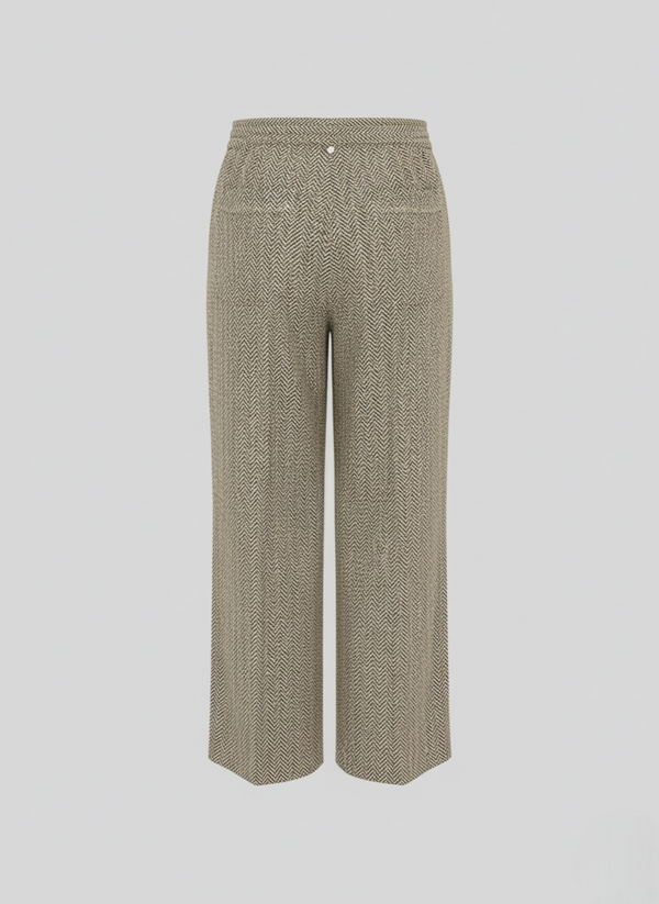 LINEN HERRINGBONE TAILORED TROUSERS