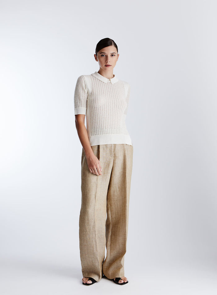 PANTALONI SARTORIALI IN RESCA DI LINO