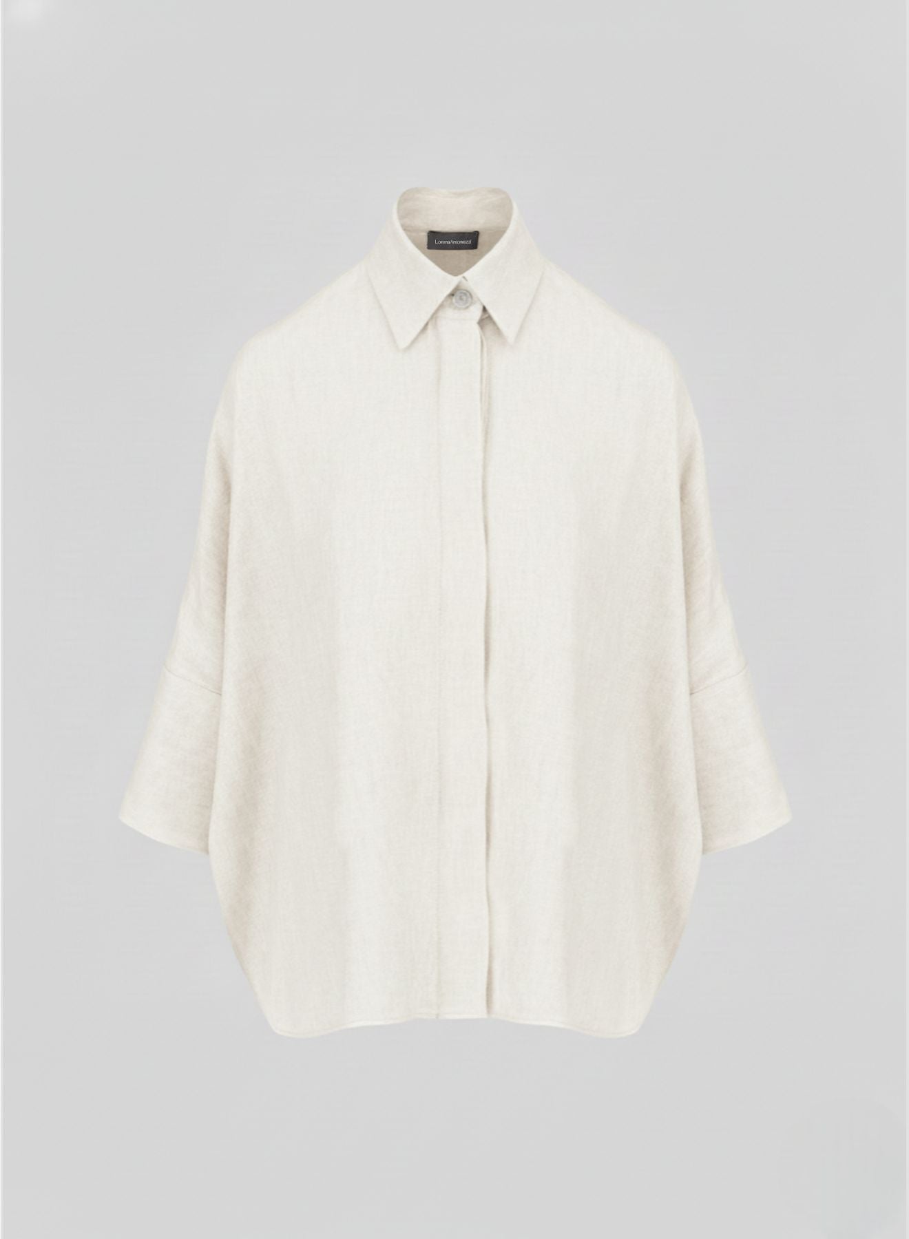 OVERSIZED LINEN AND VISCOSE BLEND SHIRT