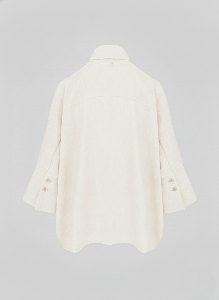 OVERSIZED LINEN AND VISCOSE BLEND SHIRT