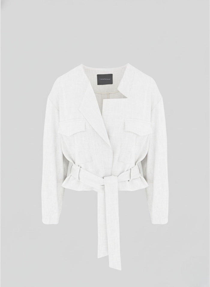 LINEN AND VISCOSE BLEND SAHARA JACKET