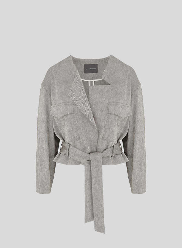 LINEN AND VISCOSE BLEND SAHARA JACKET