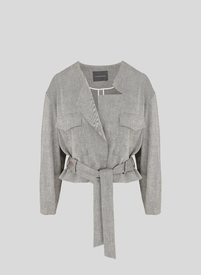 LINEN AND VISCOSE BLEND SAHARA JACKET