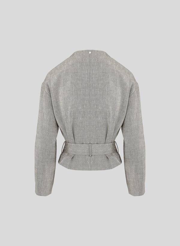 LINEN AND VISCOSE BLEND SAHARA JACKET