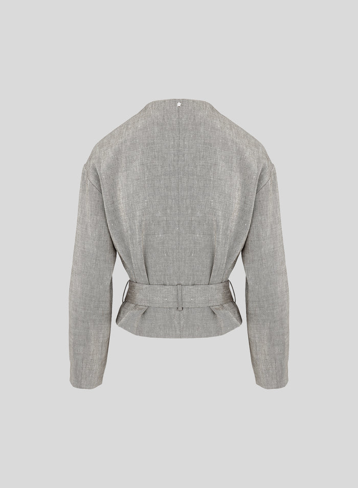 LINEN AND VISCOSE BLEND SAHARA JACKET