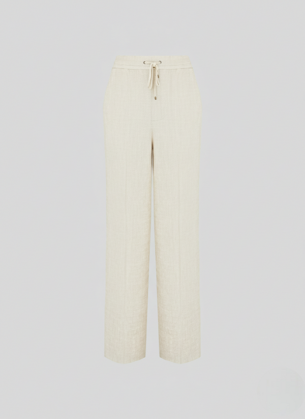 WIDE LEG TROUSERS IN LINEN AND VISCOSE BLEND