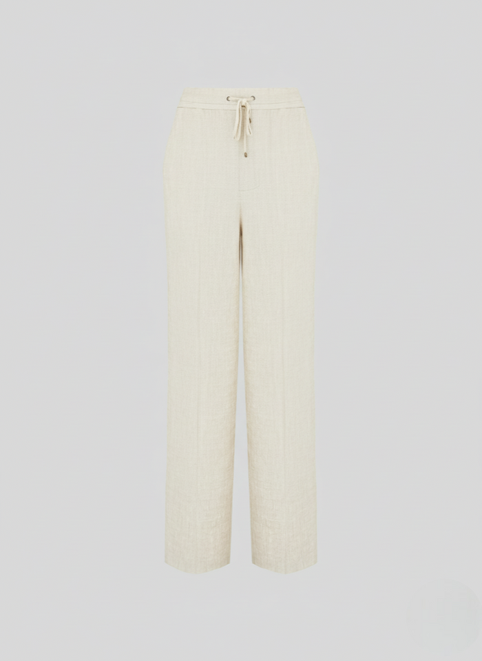 WIDE LEG TROUSERS IN LINEN AND VISCOSE BLEND